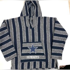 Dallas Cowboys Sweater
Unisex Blue Gray Poncho Zarape Hooded from Mexico